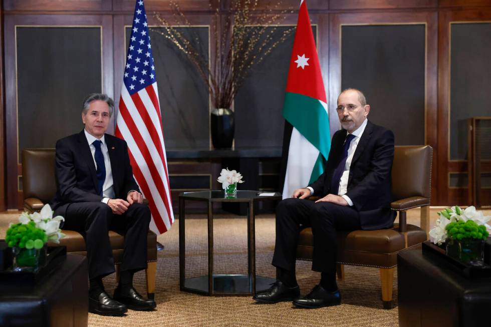 U.S. Secretary of State Antony Blinken meets with Jordanian Foreign Minister Ayman Safadi in Am ...