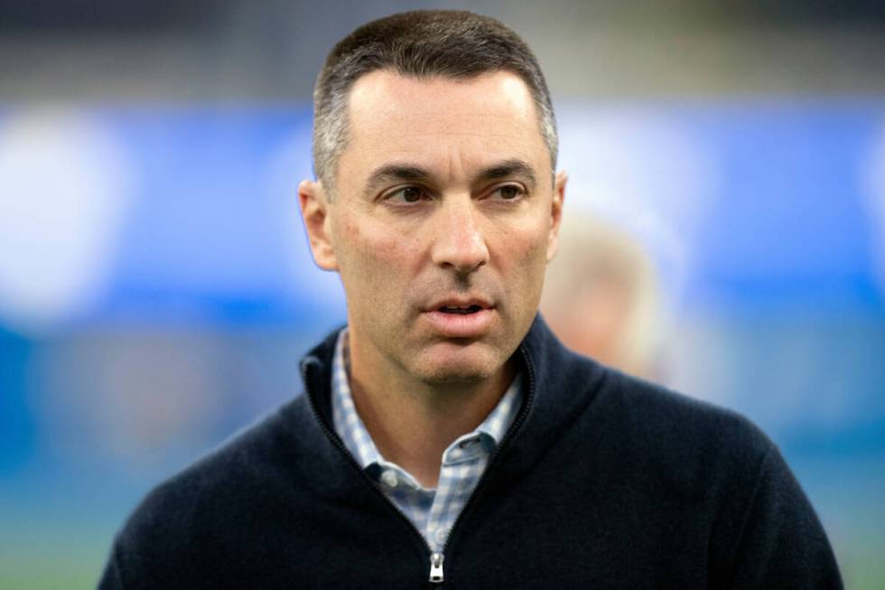 Los Angeles Chargers general manager Tom Telesco walks on the field before an NFL football game ...