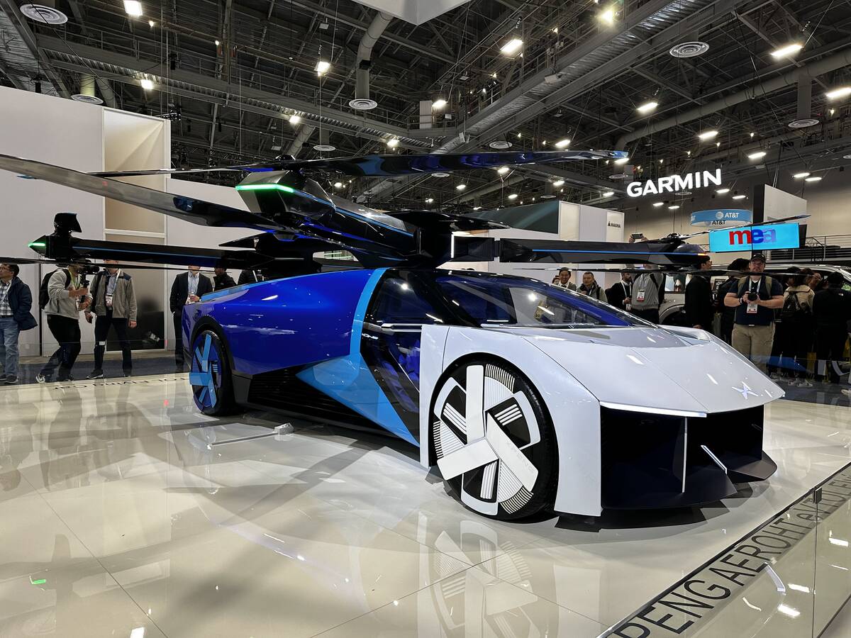 Chinese company Xpeng Aeroht showcased its eVTOL flying supercar at CES on Jan. 9, 2024 (Sean H ...