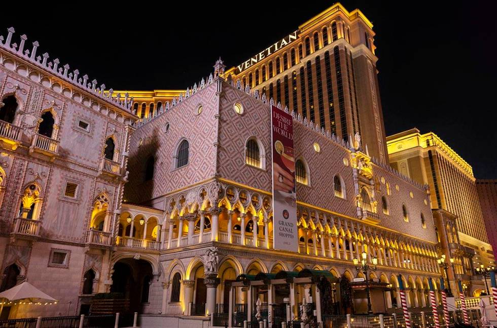 The Venetian on Wednesday, Feb. 2, 2022, in Las Vegas. (Las Vegas Review-Journal)