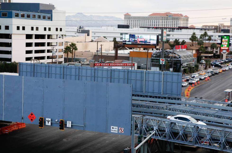 A bridge between the intersections of Flamingo Road and Koval Lane was constructed for the Form ...