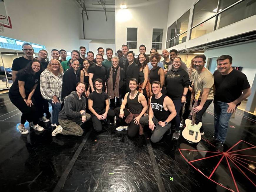 Frankie Valli is shown with the cast of "Jersey Boys" at Academic Nevada in Henderson on Thursd ...