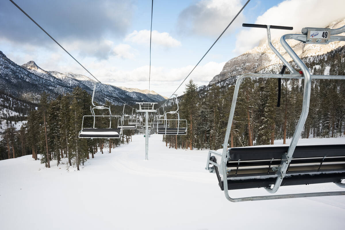 The Ponderosa, a fourth lift, begins operations at Lee Canyon Ski Resort on Friday morning, the ...