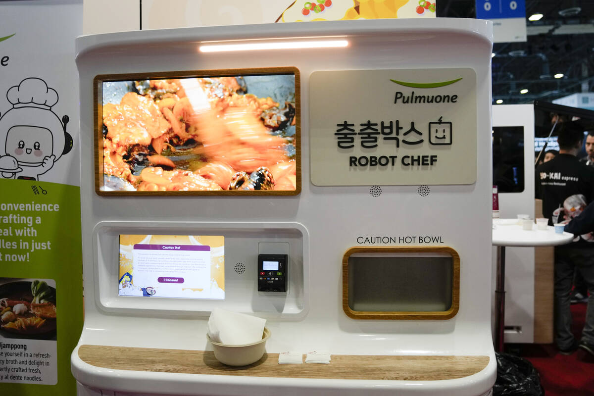The Yo-Kai Express robot chef machine, made in partnership with Pulmone, is displayed during th ...