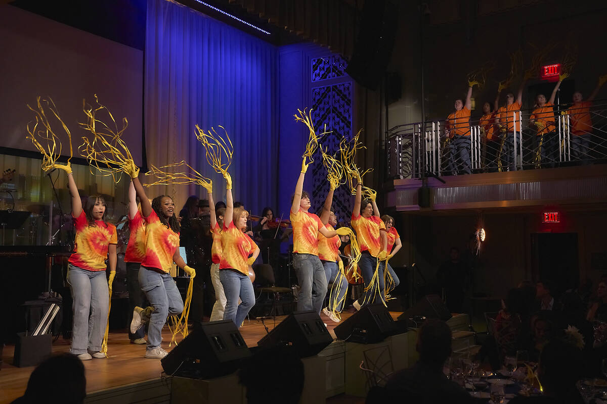 A dance troupe from Las Vegas Academy performs during the Nevada School of the Arts Dream Gala ...