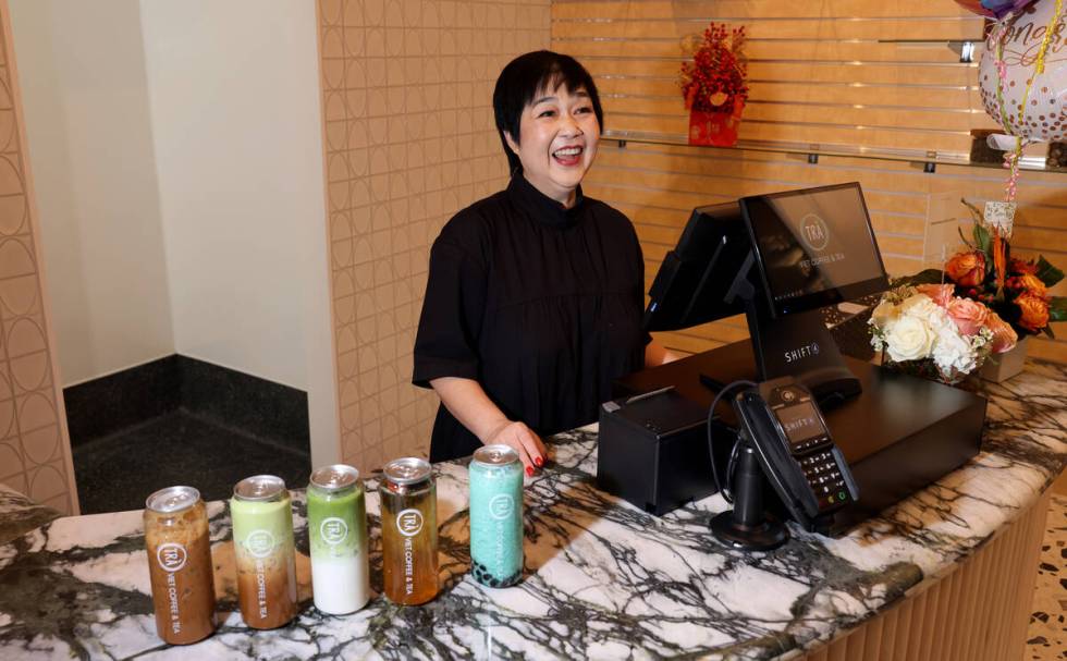 Jacqueline Nguyen, Trà Viet Coffee & Tea founder and coach, greets customers at her recently-o ...