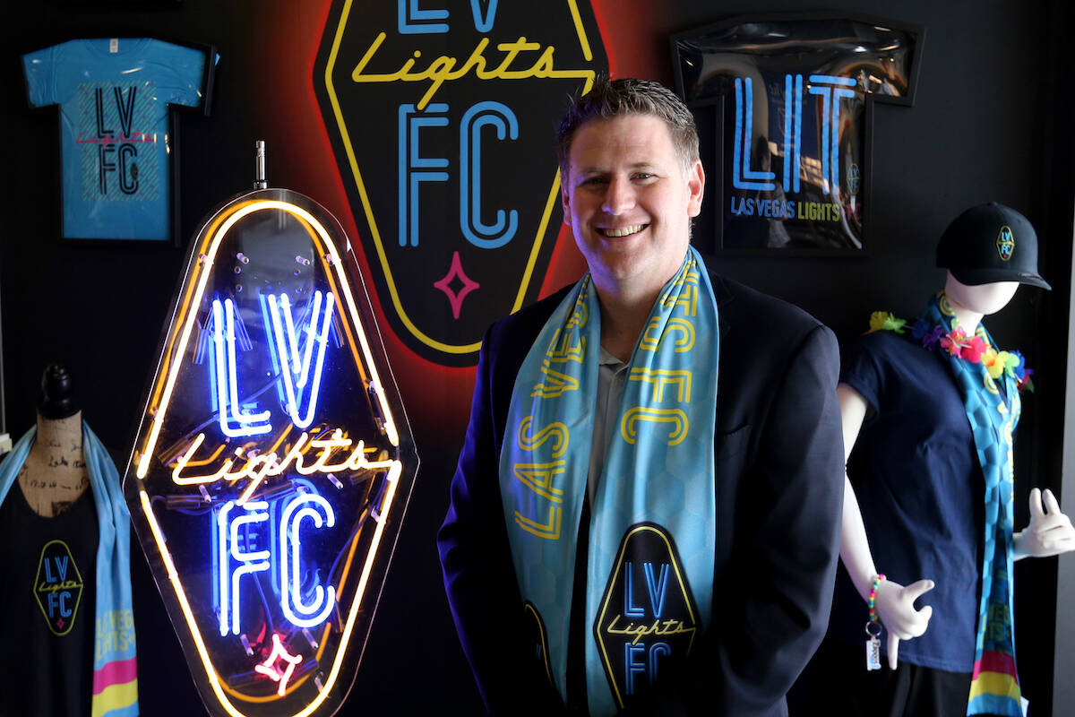 Lights FC owner Brett Lashbrook is seen at the team's retail store in downtown Las Vegas in Jun ...