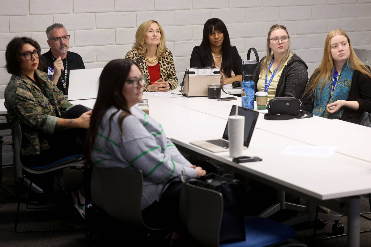 Students, educators and representatives of mental health nonprofits participate in a youth ment ...