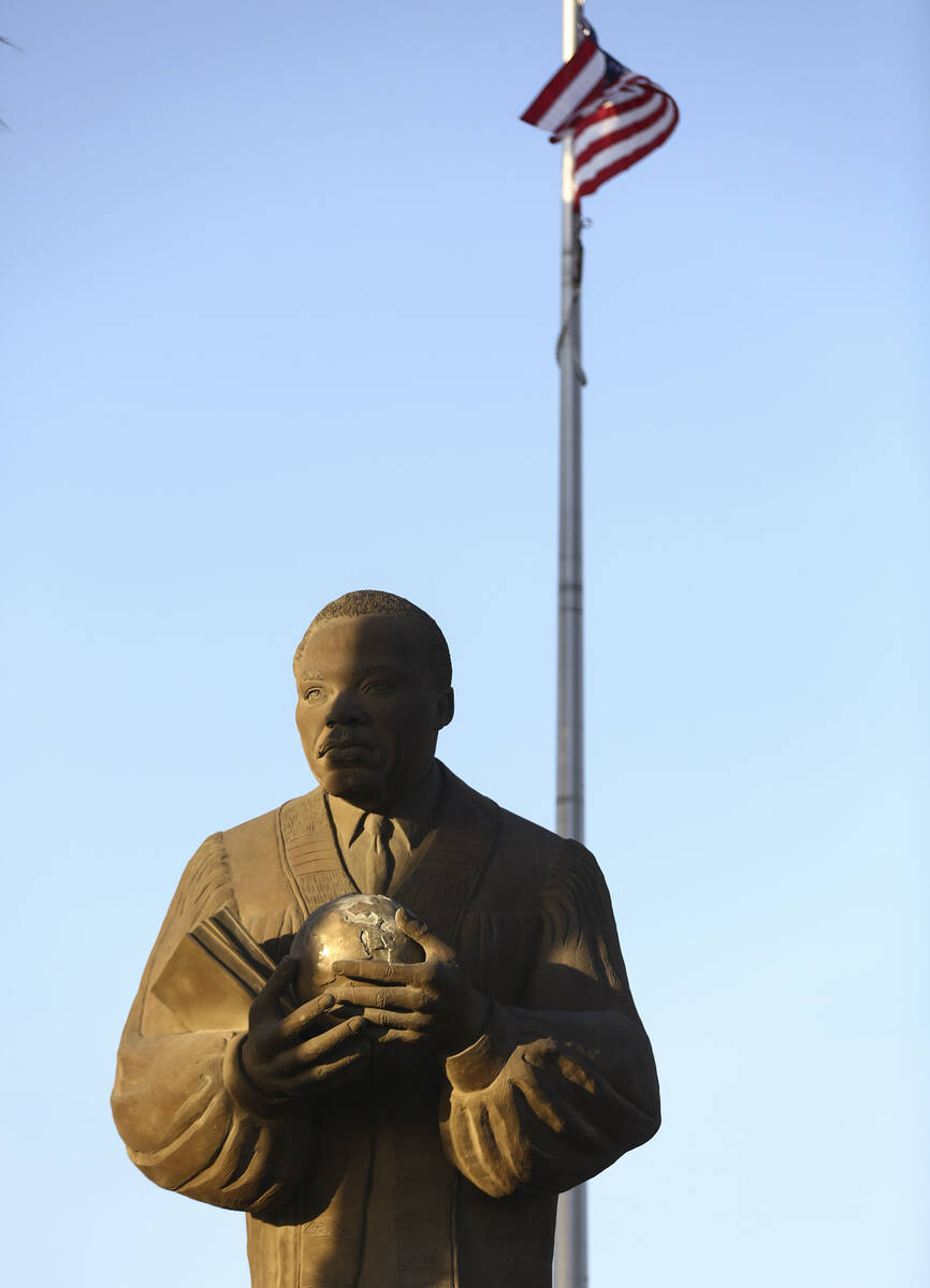 A statue of Dr. Martin Luther King Jr. in North Las Vegas. Las Vegas Review-Journal