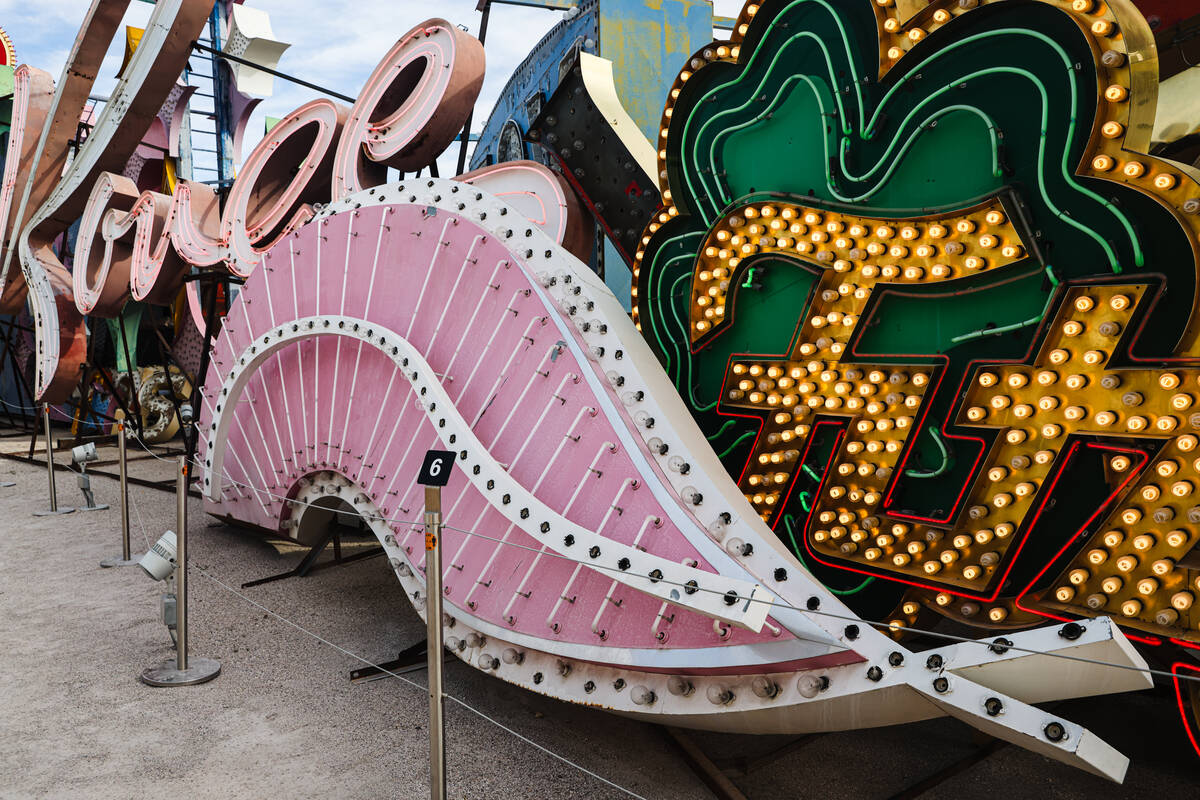 One of the 1976 feather plume signs that will restored and relit, along with two other signs, a ...