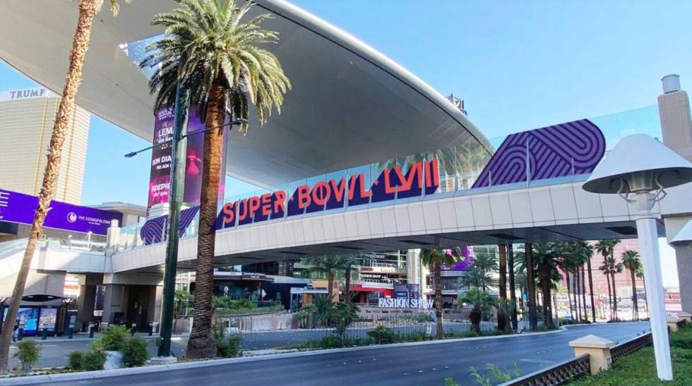 A rendering of possible Super Bowl signage on the Las Vegas Strip. (NFL)