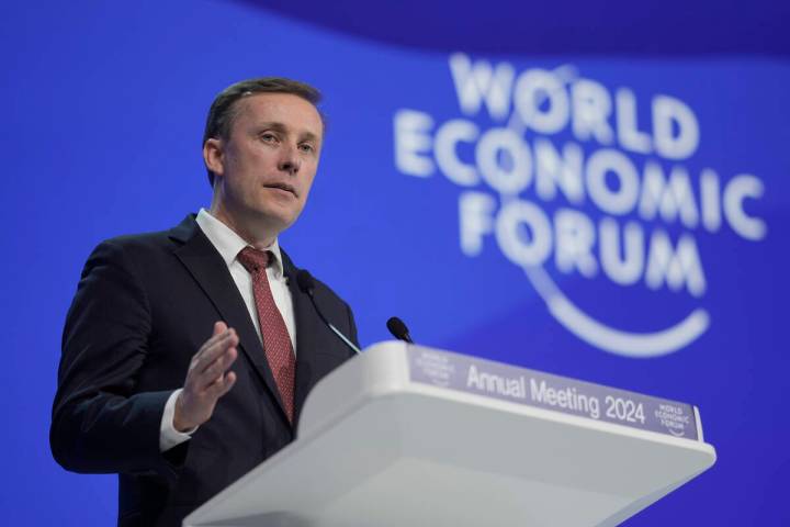 Jake Sullivan, U.S. National Security Advisor speaks during the Annual Meeting of World Economi ...