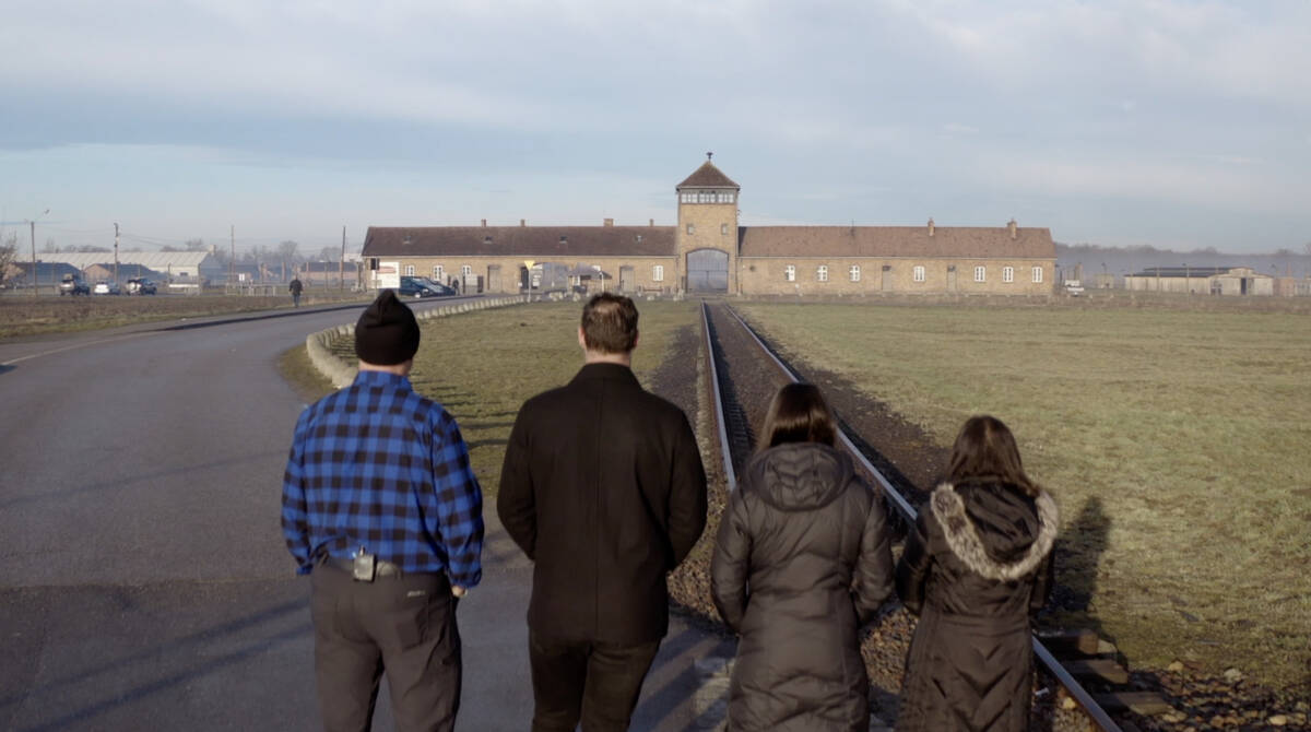 The Griffin family arrives at Auschwitz in "Symphony of the Holocaust." (Sunn Stream)