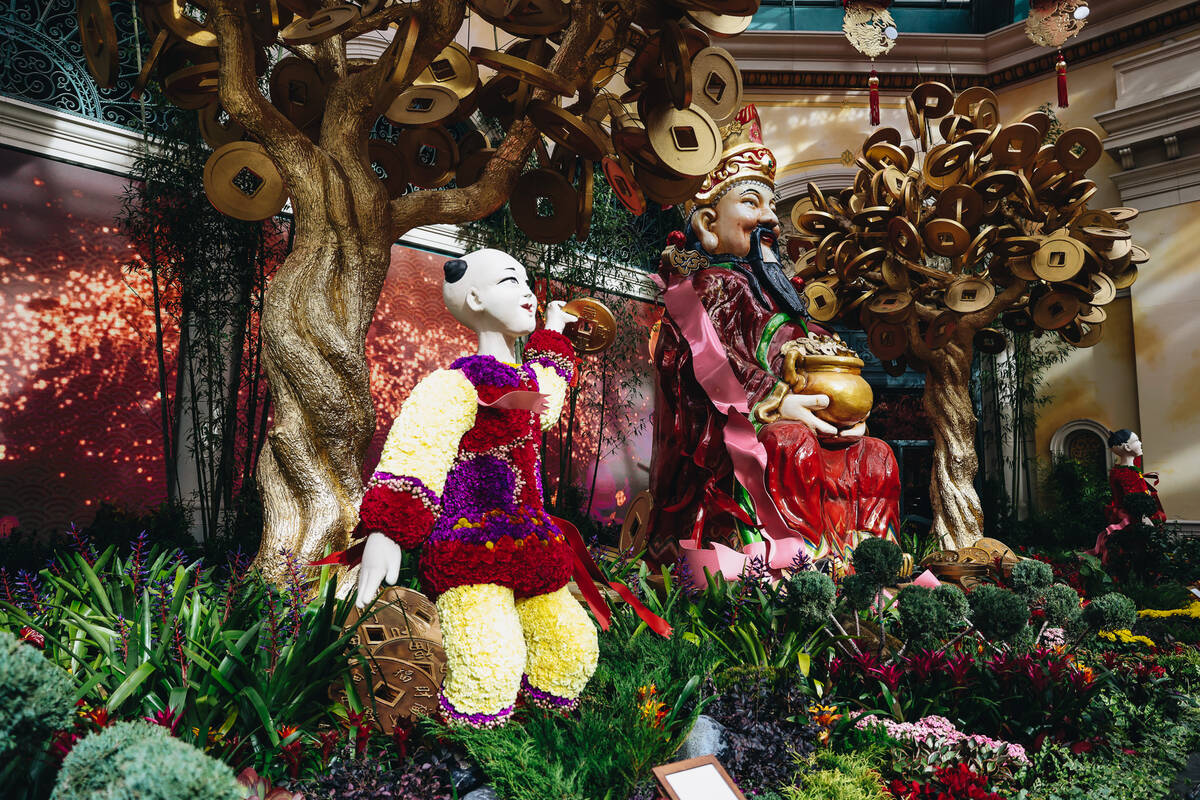 A Chinese New Year themed display is seen at the Bellagio Conservatory and Botanical Gardens on ...