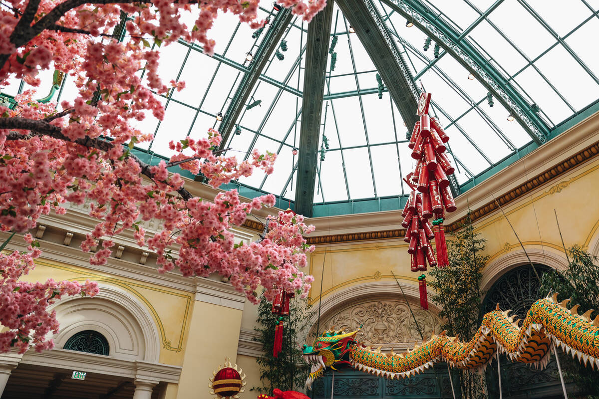 A Chinese New Year themed display is seen at the Bellagio Conservatory and Botanical Gardens on ...