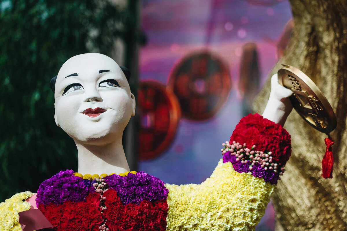 A Chinese New Year themed display is seen at the Bellagio Conservatory and Botanical Gardens on ...