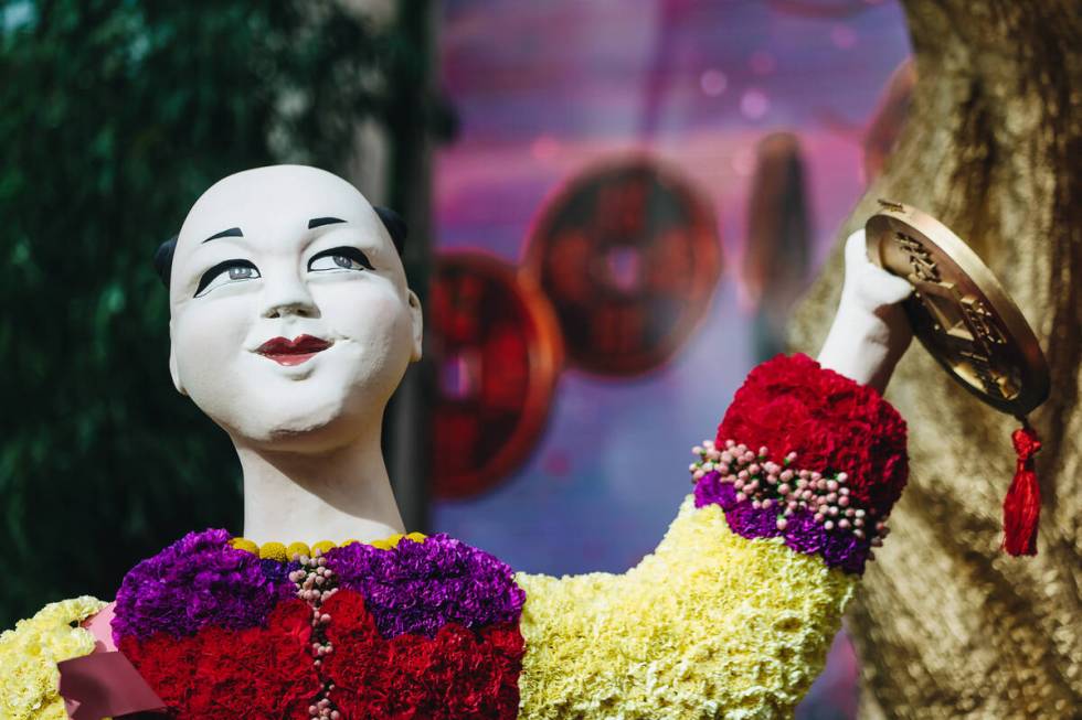 A Chinese New Year themed display is seen at the Bellagio Conservatory and Botanical Gardens on ...