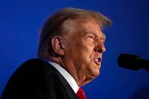 Republican presidential candidate former President Donald Trump speaks at a campaign event in P ...