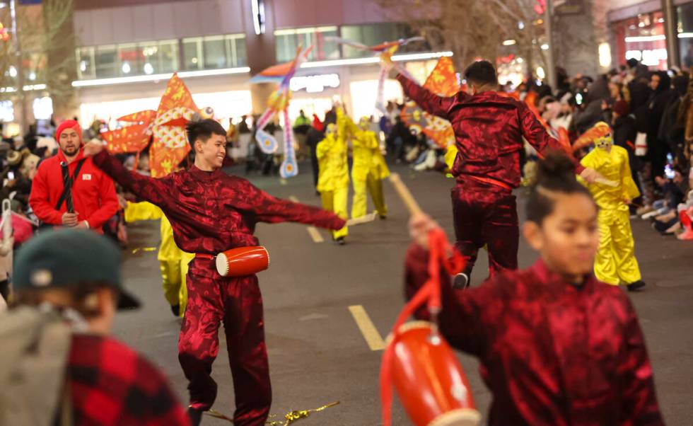 Best Agency performers entertain the crowd during Downtown Summerlin's Lunar New Year Parade on ...