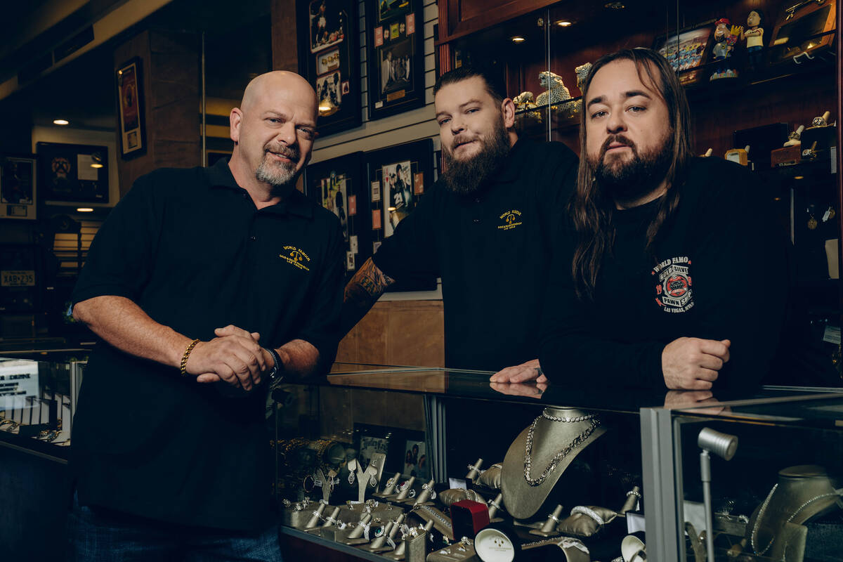 From left: Rick Harrison, Corey Harrison and Chumlee Russell are seen in "Pawn Stars." (Photo b ...