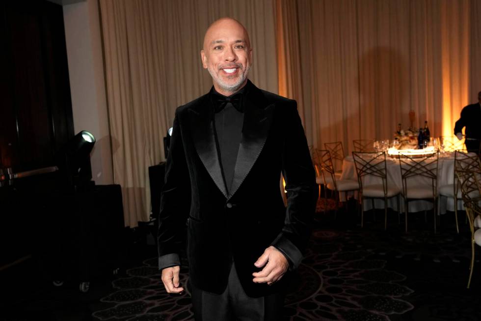 Host Jo Koy arrives at the 81st Golden Globe Awards on Sunday, Jan. 7, 2024, at the Beverly Hil ...