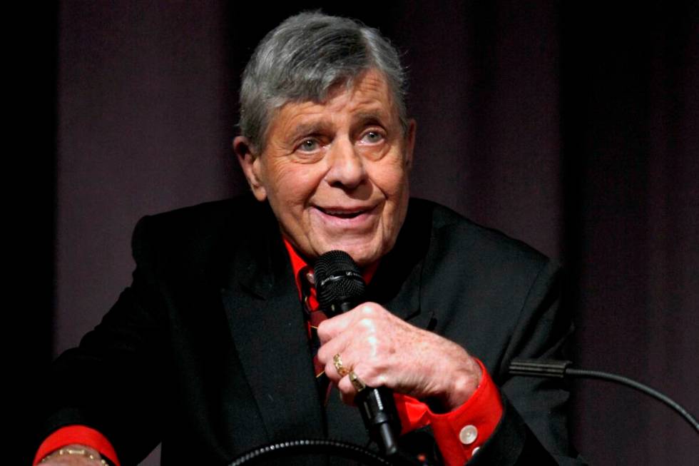 In this Dec. 7, 2011 file photo released by Starz shows comedian Jerry Lewis speaking at the En ...