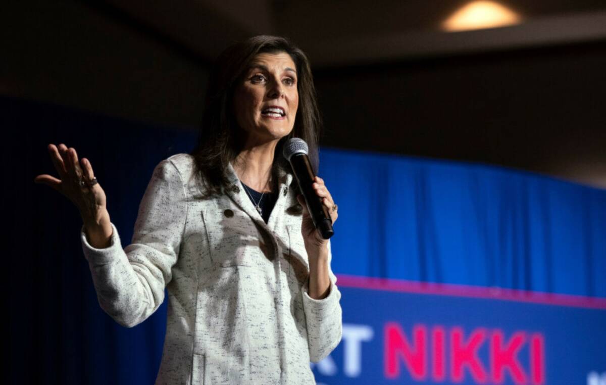 Nikki Haley speaks during a campaign event at The North Charleston Coliseum, Wednesday, Jan. 24 ...