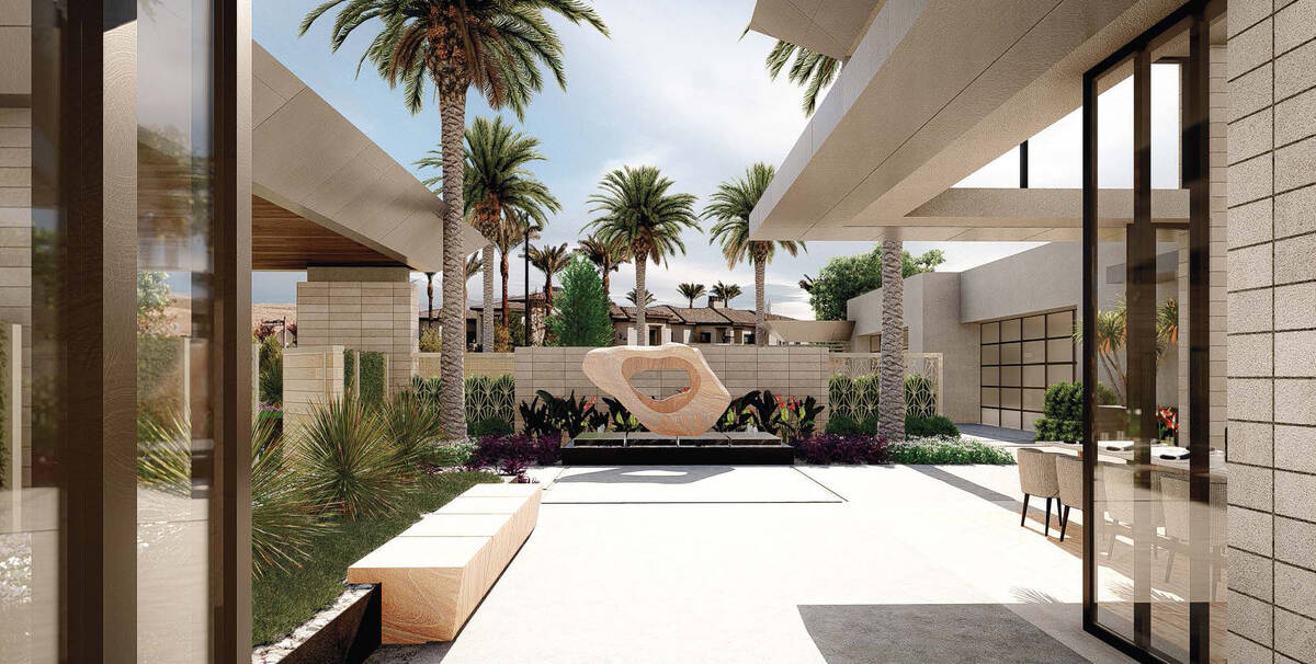 This artist's rendering shows a custom home to be built in Lake Las Vegas. (MRJ Architects)