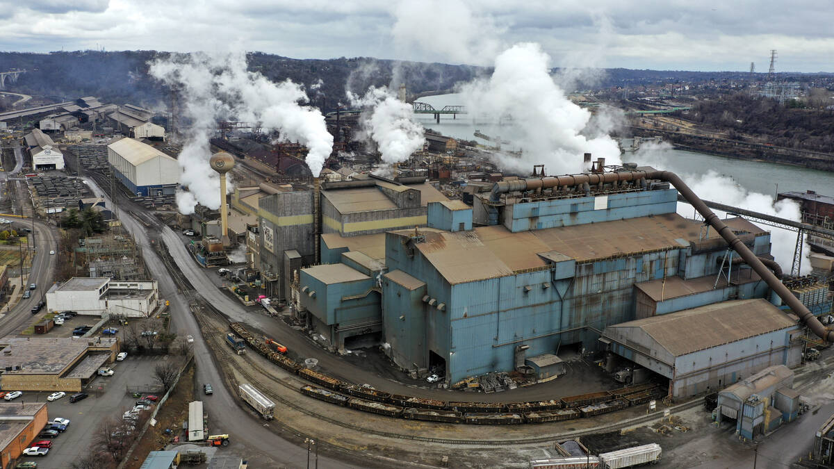 File - A portion of US Steel's Edgar Thomson plant is seen in Braddock, Pa., on Monday, Dec. 18 ...