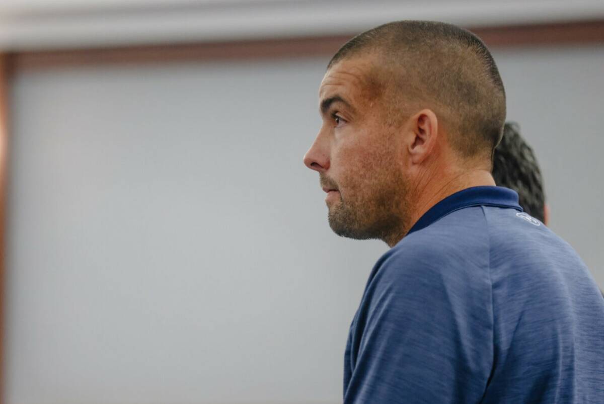 Sean Larimer appears at a sentencing regarding a recent DUI crash he pleaded guilty to last mon ...