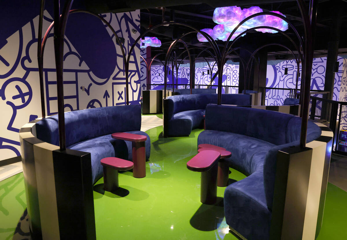 A VIP lounge is seen at Play Playground, a colorful interactive non-gaming venue, is seen at th ...
