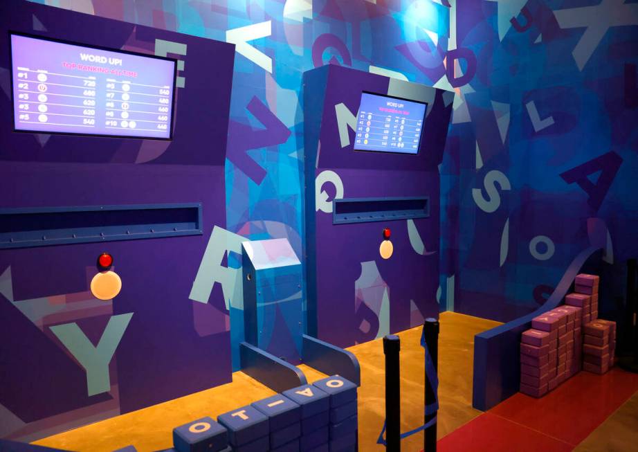 Word Up game room is seen at Play Playground, a colorful interactive non-gaming venue, is seen ...