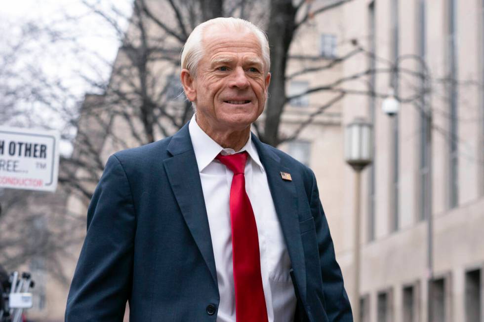 Former Trump White House trade adviser Peter Navarro arrives at U.S. Federal Courthouse in Wash ...