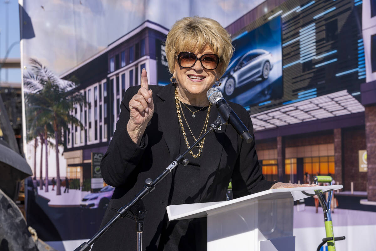 Mayor Carolyn Goodman speaks about the AC/Element Symphony Park Hotel during its groundbreaking ...