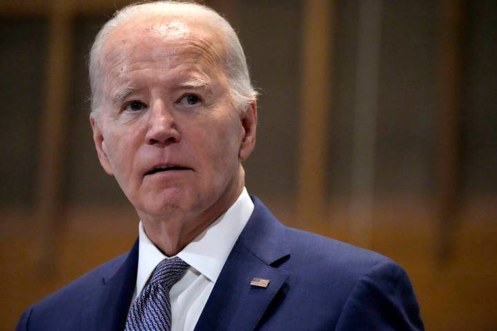 President Joe Biden speaks at St. John Baptist Church in Columbia, S.C., on Sunday, Jan. 28, 20 ...