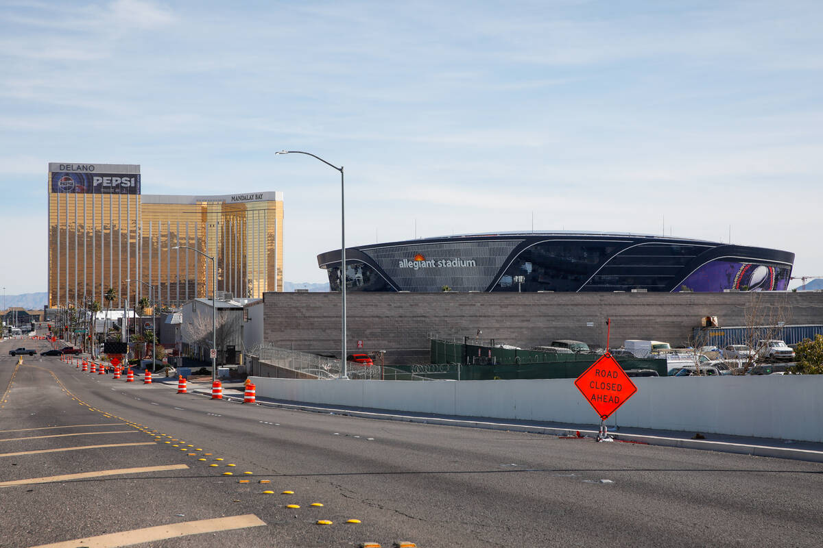 Eastbound Hacienda Avenue at the intersection with Valley View Boulevard is closed to through t ...