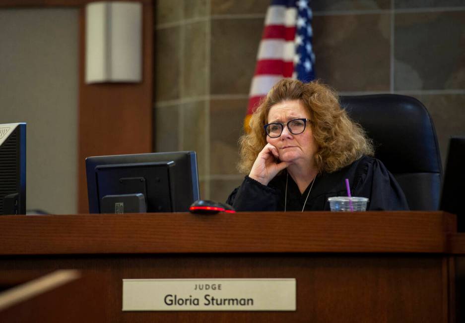 District Judge Gloria Sturman presides over a case at the Regional Justice Center in Las Vegas ...