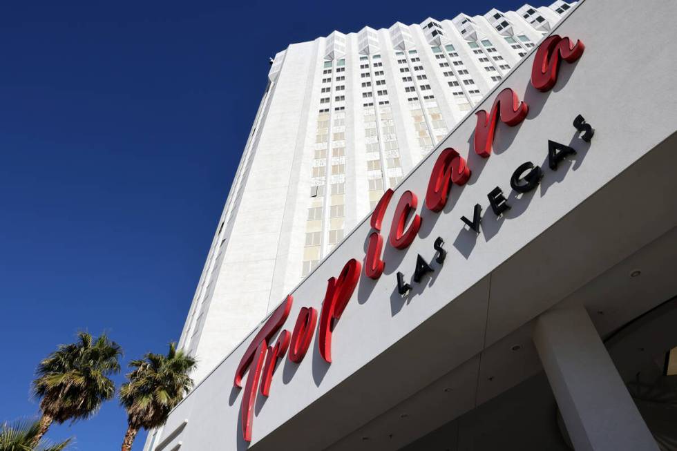 The Tropicana is shown on the Strip in Las Vegas on Monday, Jan. 29, 2024. The property is sche ...