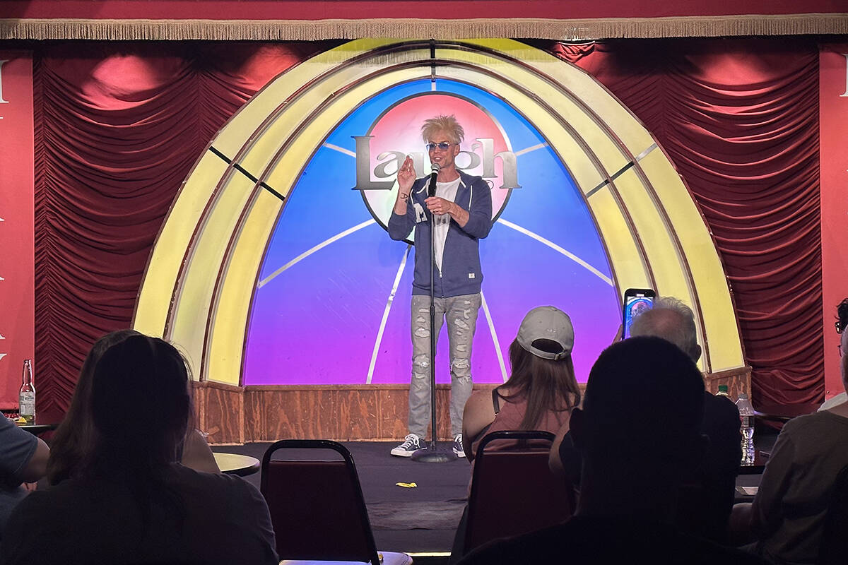 Comic magician Murray Sawchuck is shown onstage at the Laugh Factory at the Tropicana on Tuesda ...