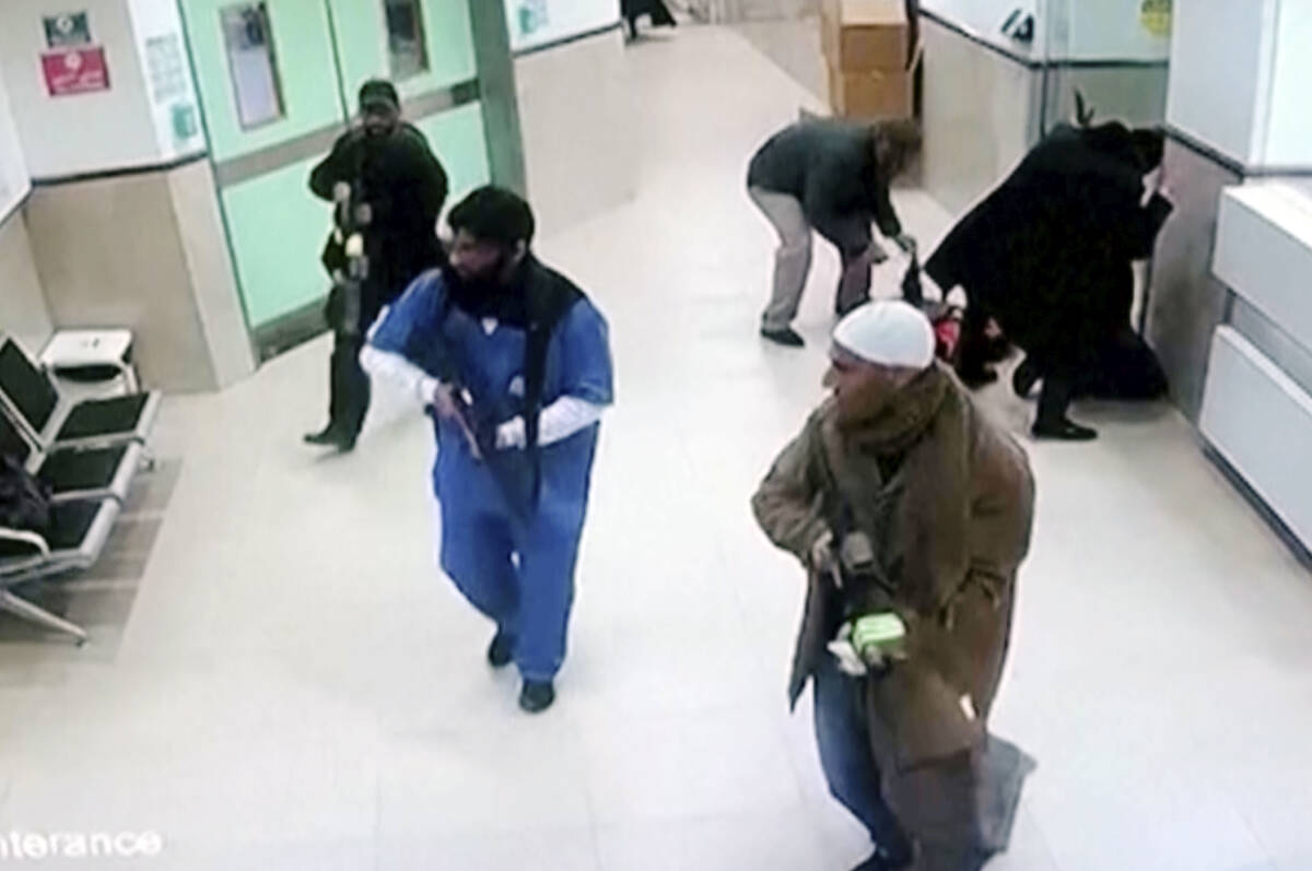In this image taken from surveillance video provided by the Palestinian Health Ministry, Israel ...