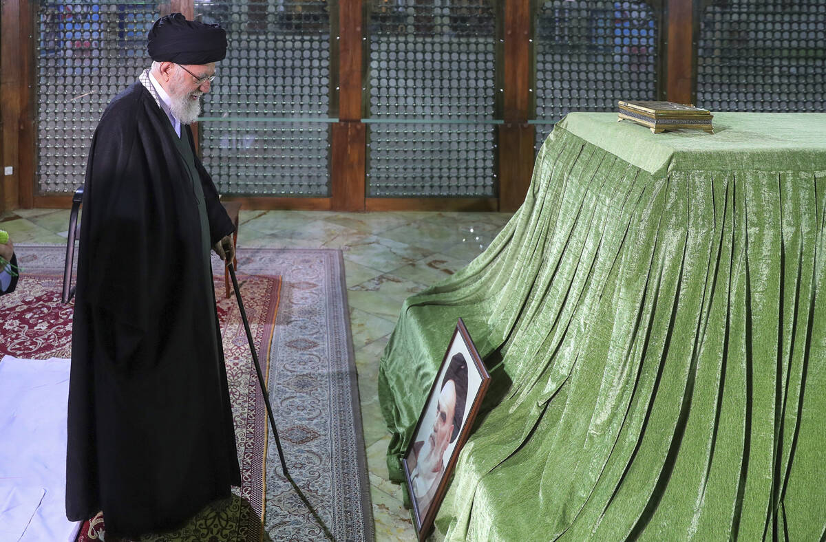 In this photo released by the office of the Iranian supreme leader, Supreme Leader Ayatollah Al ...