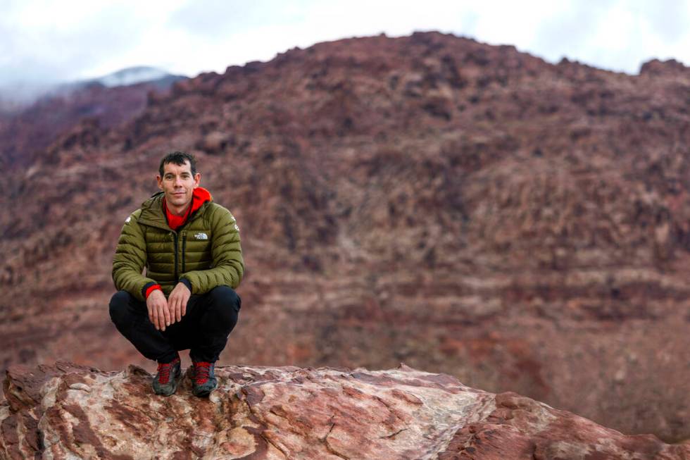 World acclaimed rock climber Alex Honnold at the Calico Basin in the Red Rock Canyon National C ...