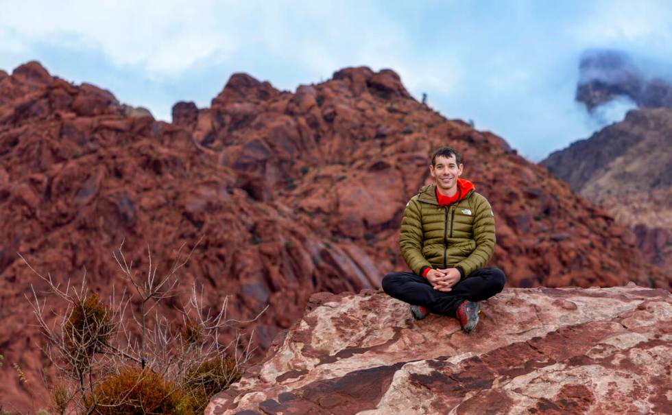 World acclaimed rock climber Alex Honnold at the Calico Basin in the Red Rock Canyon National C ...