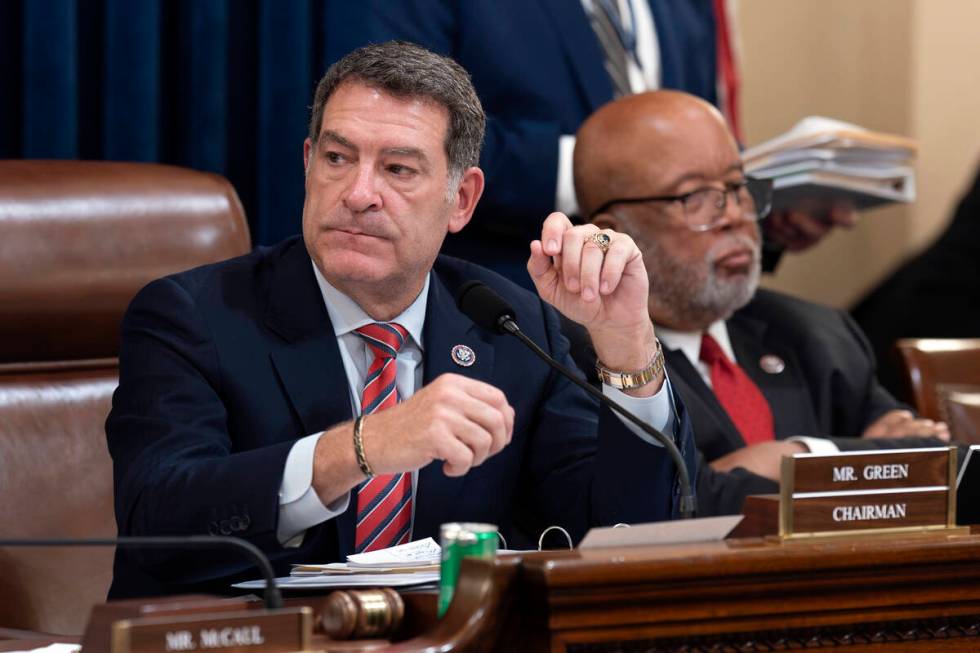 Chairman Mark Green, R-Tenn., center, joined by Rep. Bennie Thompson, D-Miss., the ranking memb ...