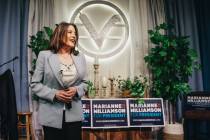 Marianne Williamson speaks to supporters during a campaign event at the Center for Spiritual Li ...