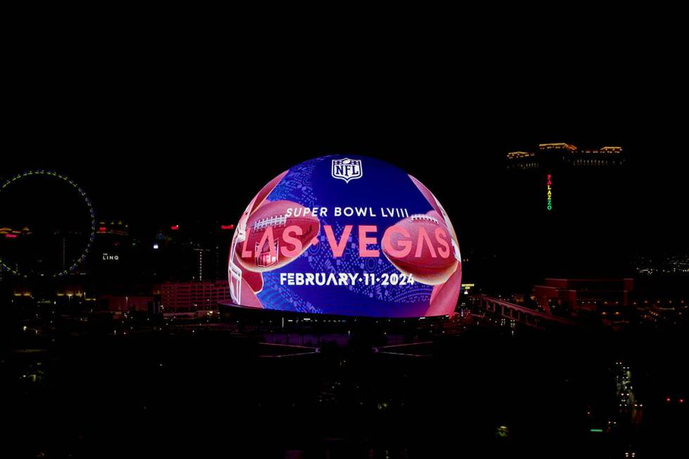 An image of Sphere's Super Bowl week programming. (Sphere Entertainment)