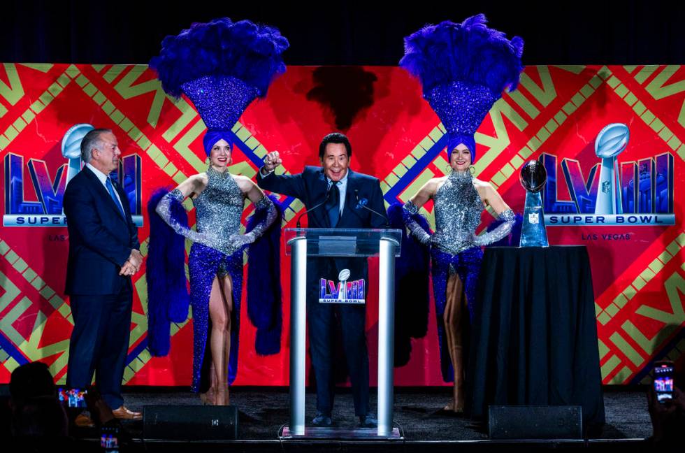 Wayne Newton is pumped about the Super Bowl coming to Las Vegas while Governor Joe Lombardo loo ...