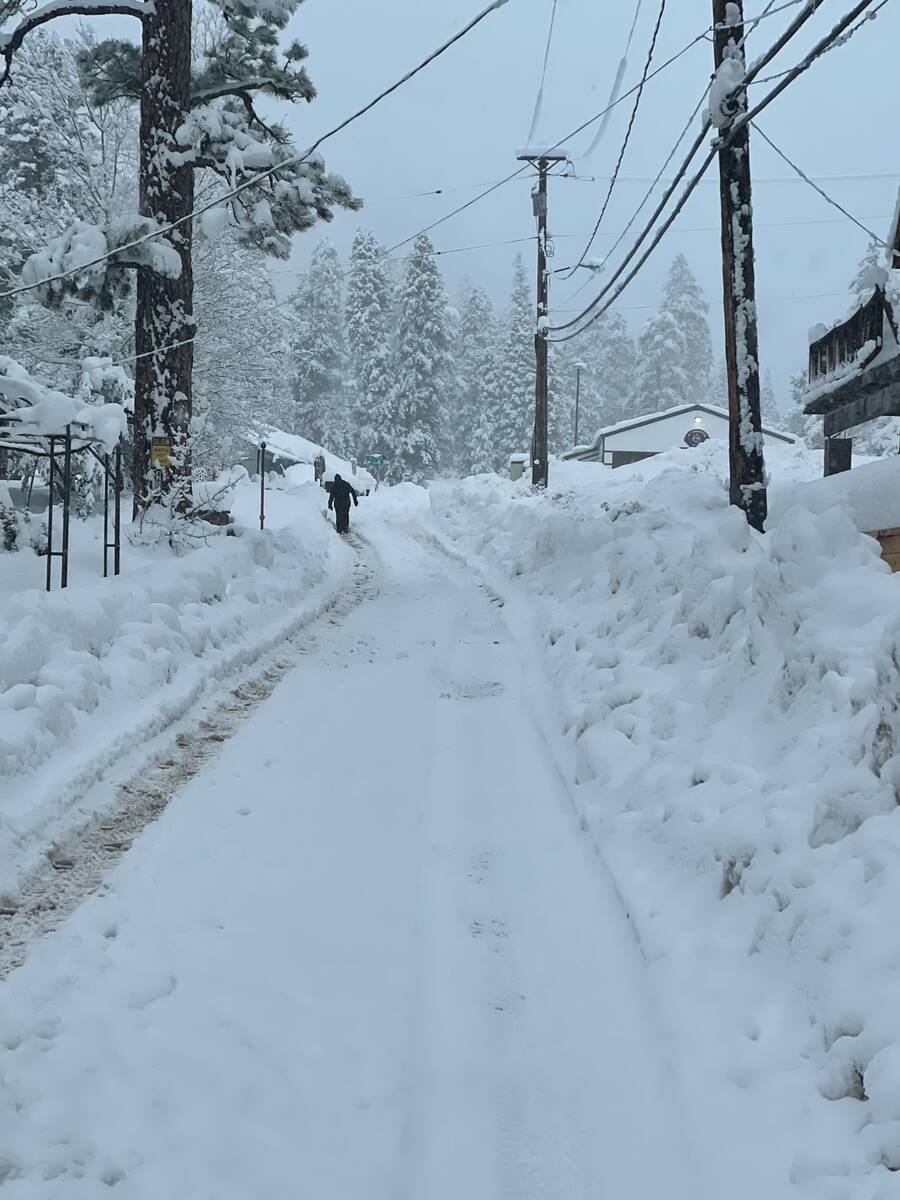 Photos provided to the Review-Journal on Monday, Feb. 5, 2024 show the snow that has fallen in ...