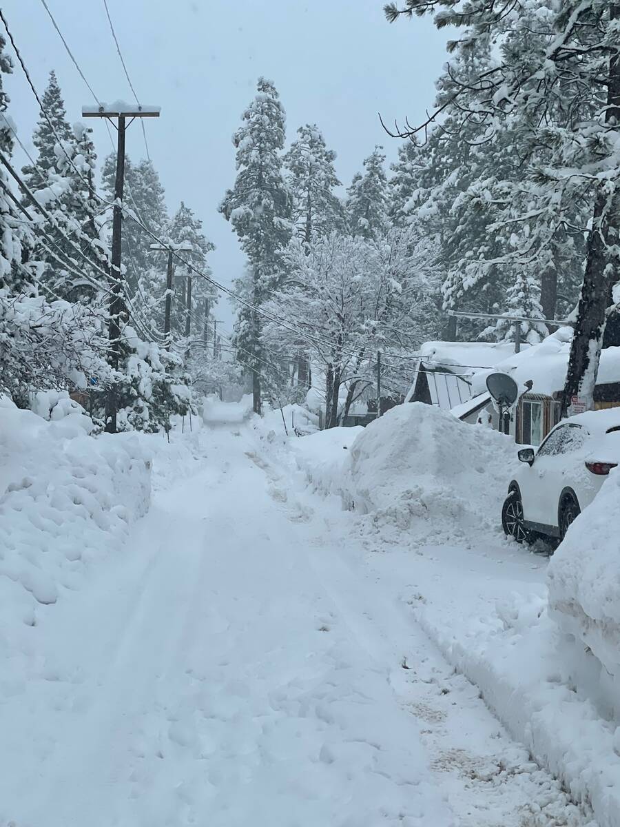 Photos provided to the Review-Journal on Monday, Feb. 5, 2024 show the snow that has fallen in ...