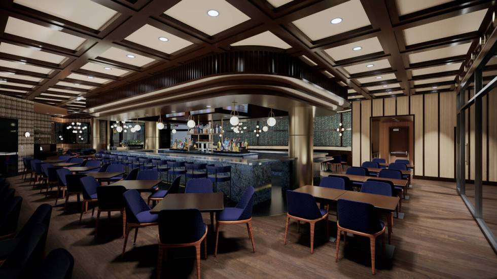 A rendering of the interior of Emmitt's Las Vegas, a restaurant, on the Strip, from football le ...